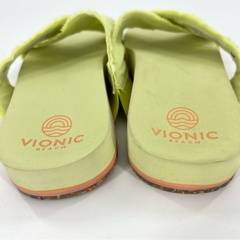 Vionic Beach Panama Crisscross Strap Slip On Sandals Pale Lime 7 - Picture 9 of 12